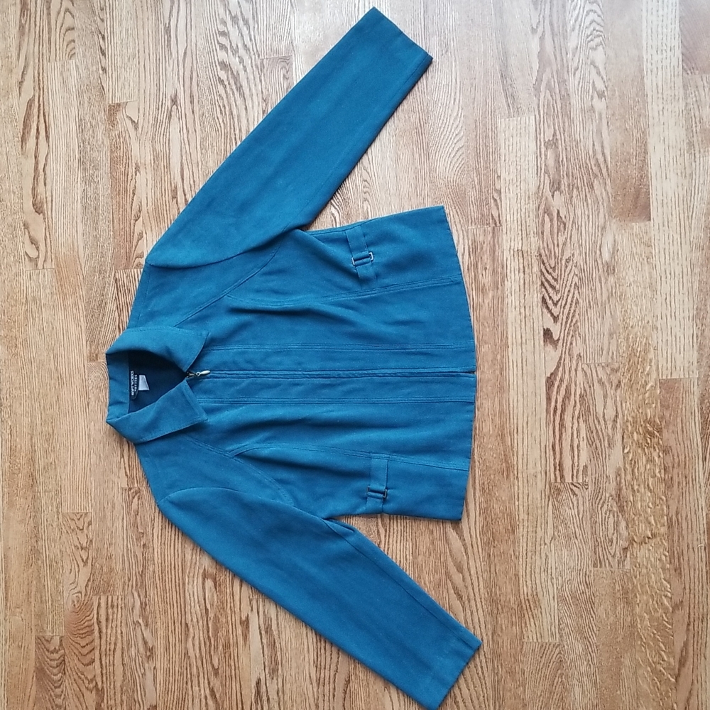 (10) Soft Works Petites Made in Canada Zip Up Comfy Business Casual Blazer